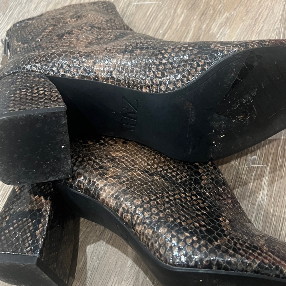 Zara Python Print Ankle Boots - image 6